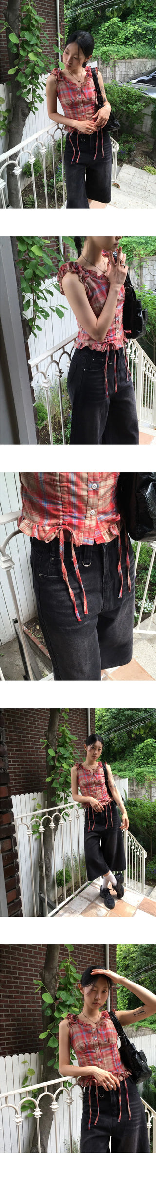 Mochel D-ring three-quarter denim Bermuda pants