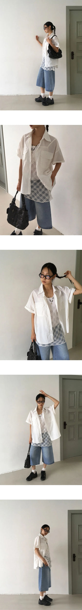 Mochel D-ring three-quarter denim Bermuda pants