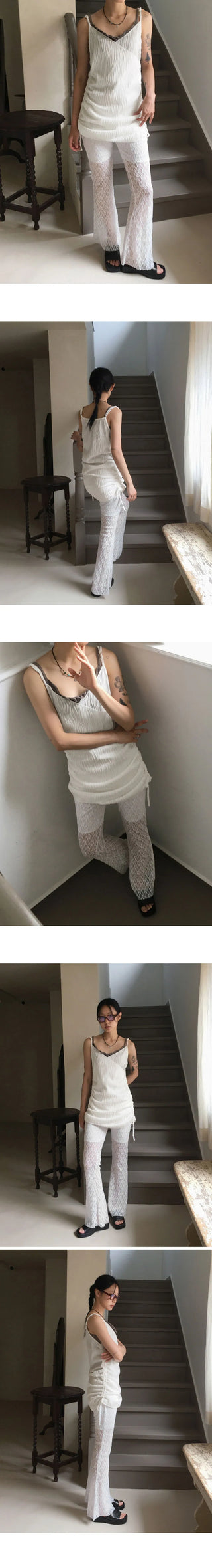 Mark pleated wrap shirring layered mini sleeveless Dress