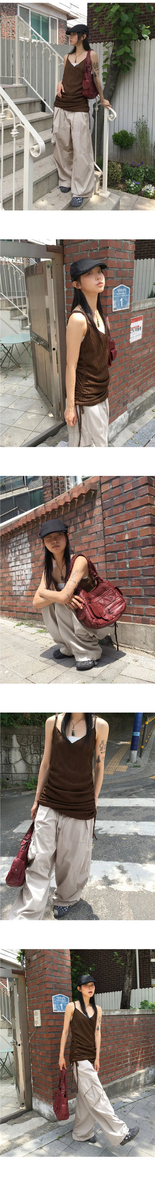 Mark pleated wrap shirring layered mini sleeveless Dress