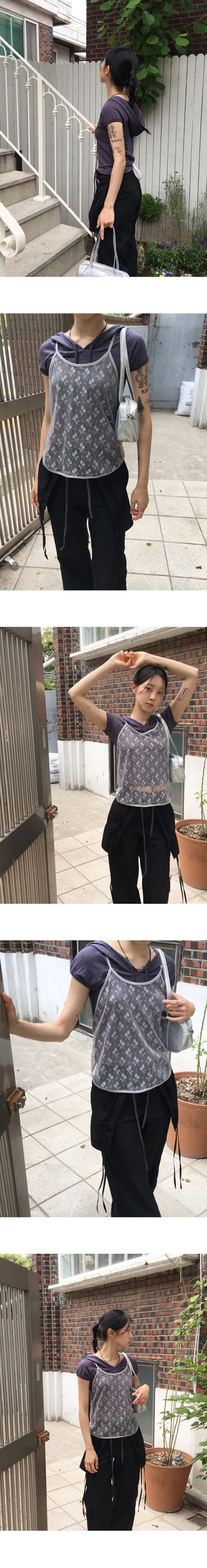 Pad Slab puff sleeve short sleeve hooded sweatshirt