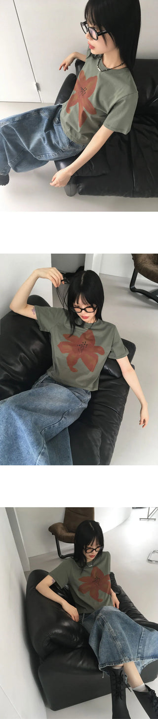 Taps belt set Split denim long skirt