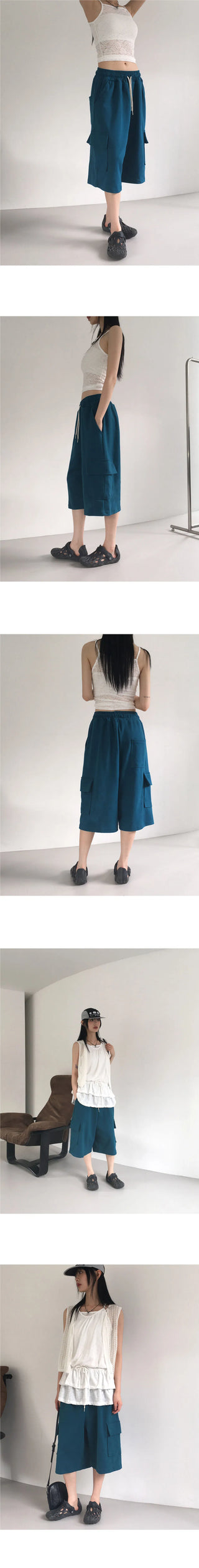 Deanple Overfit Juri Bermuda Cargo Pants