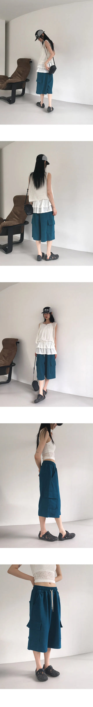 Deanple Overfit Juri Bermuda Cargo Pants