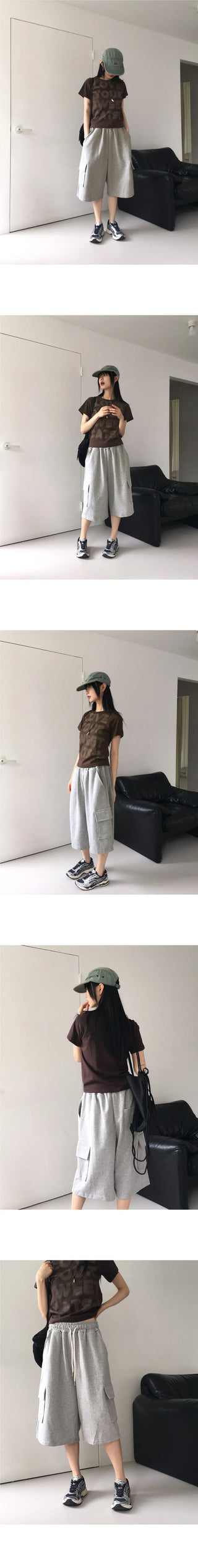 Deanple Overfit Juri Bermuda Cargo Pants