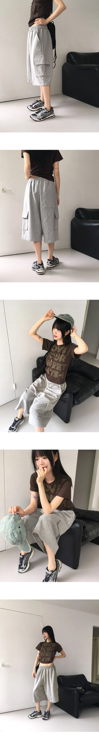 Deanple Overfit Juri Bermuda Cargo Pants