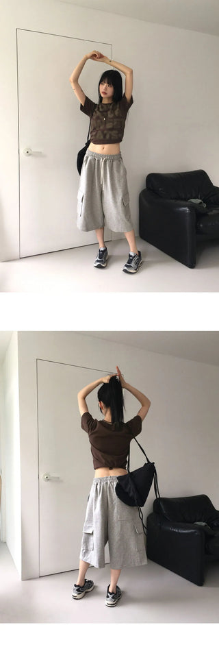 Deanple Overfit Juri Bermuda Cargo Pants