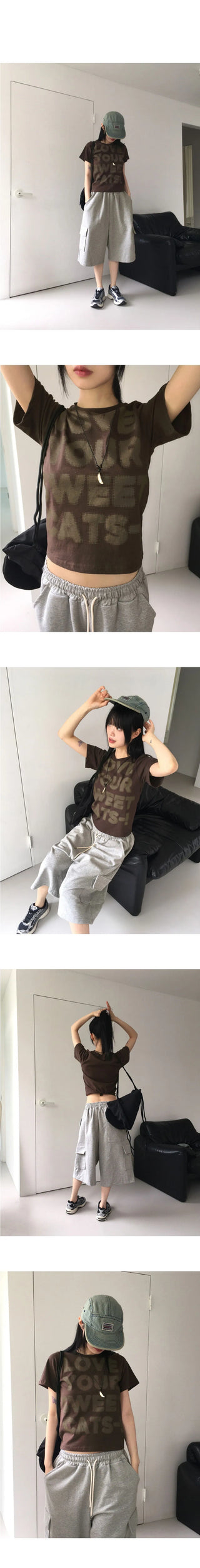 Lovecat lettering short sleeve t-shirt