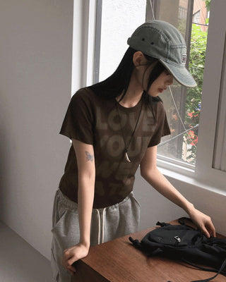 Lovecat lettering short sleeve t-shirt