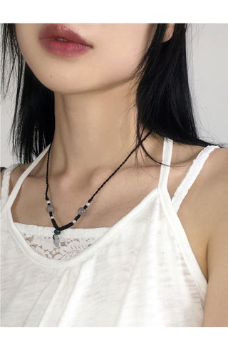 Maso Vintage Flower Gemstone Necklace