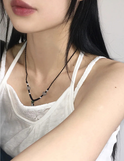 Maso Vintage Flower Gemstone Necklace