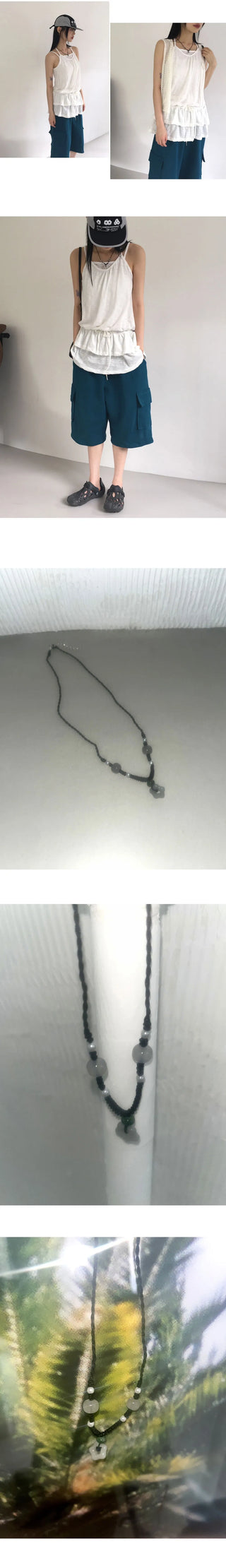 Maso Vintage Flower Gemstone Necklace