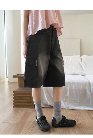Tishan Cargo Bermuda Half Denim Short Pants Shorts