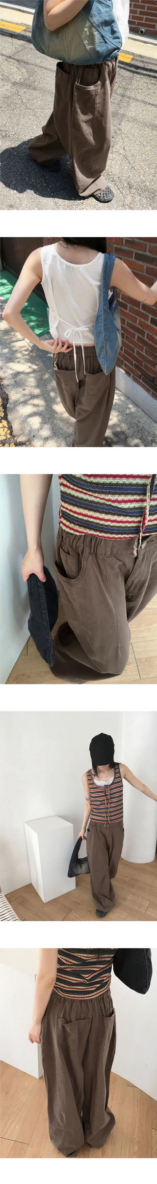 Simo Pigment Split Balloon Banding Cotton Long Wide Pants