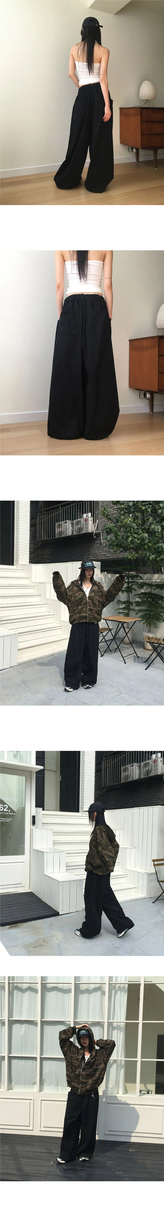 Simo Pigment Split Balloon Banding Cotton Long Wide Pants