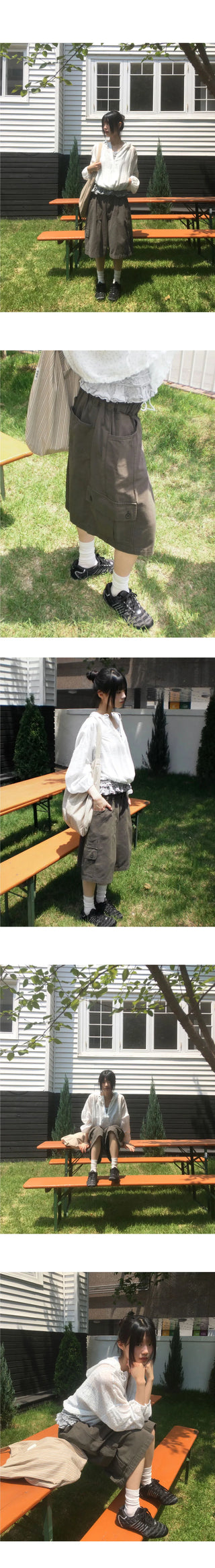Simo Pigment Split Balloon Banding Cotton Long Wide Pants