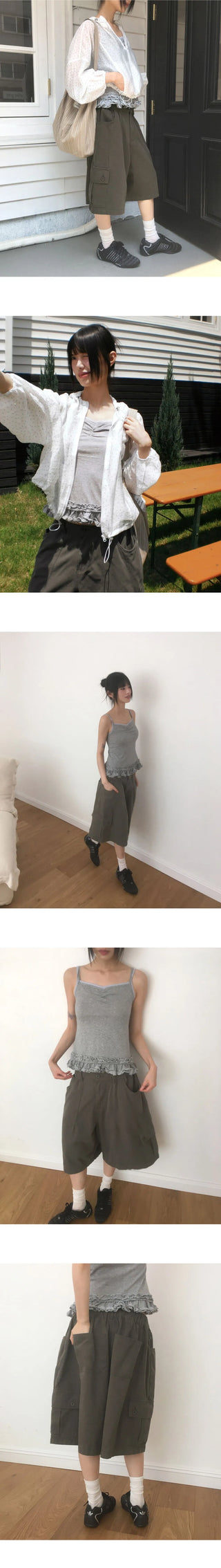 Simo Pigment Split Balloon Banding Cotton Long Wide Pants