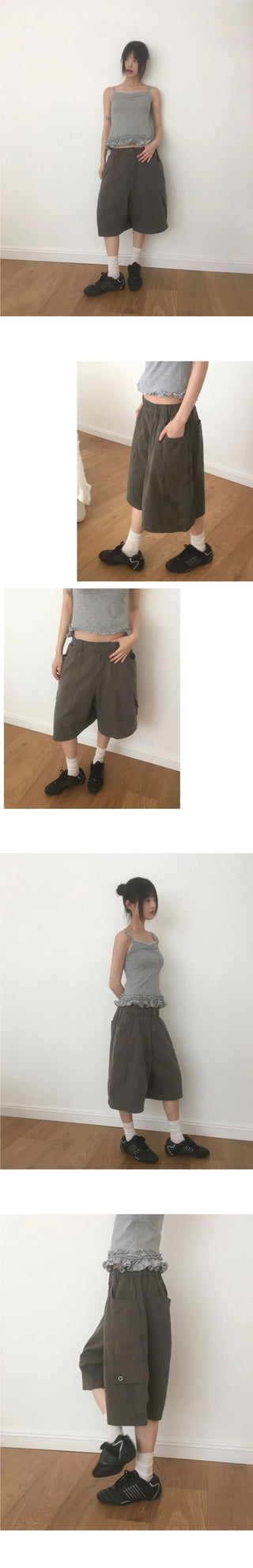 Simo Pigment Split Balloon Banding Cotton Long Wide Pants
