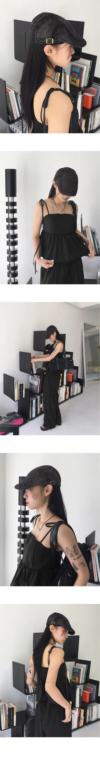 Neger Faded denim cotton hunting cap hat