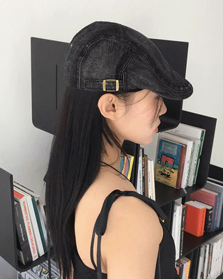 Neger Faded denim cotton hunting cap hat