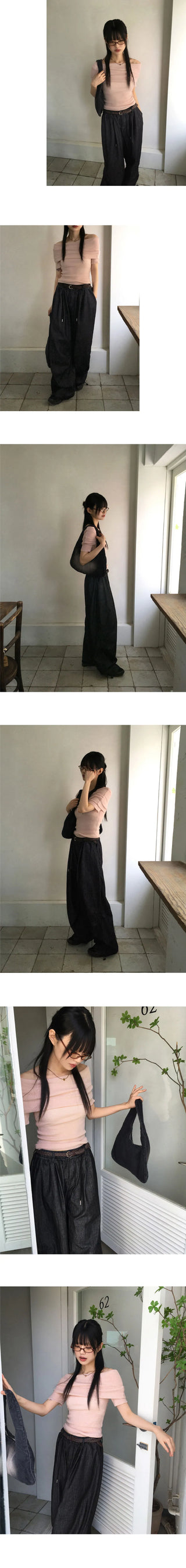 Tyson Wrinkled Off Shoulder Wool Short Sleeve Knitwear