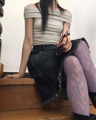 Petit Flower Lace See-through Pantyhose