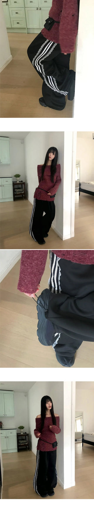 Tone Fleece-lined race track sweatpants