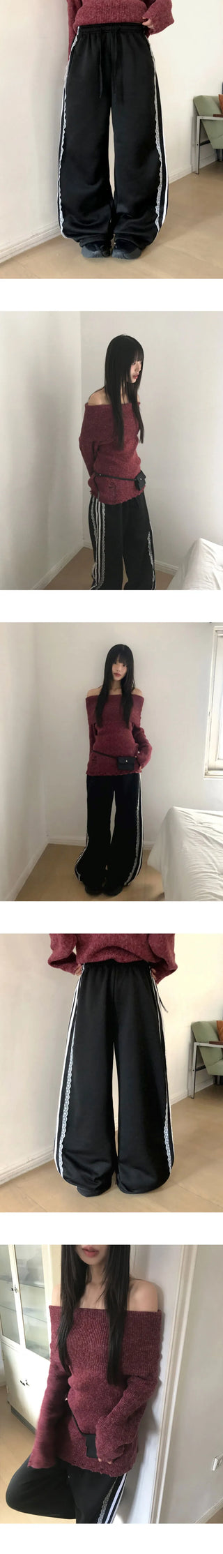 Tone Fleece-lined race track sweatpants