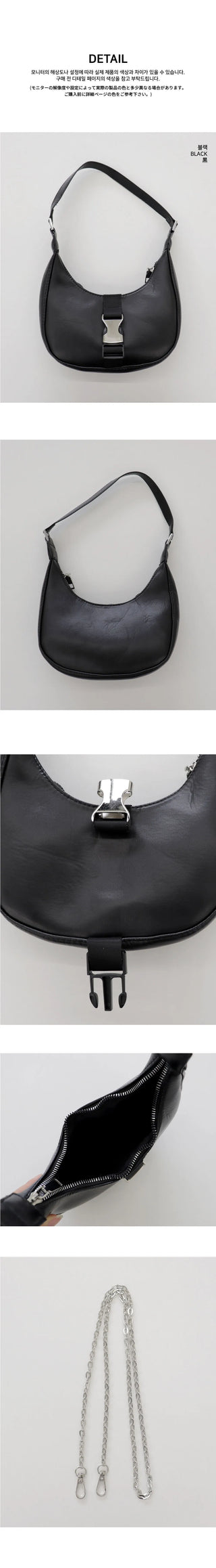 PMA buckle leather mini hobo shoulder bag