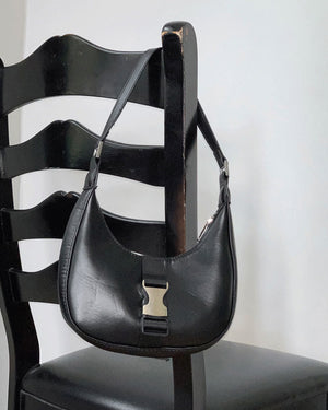 PMA buckle leather mini hobo shoulder bag