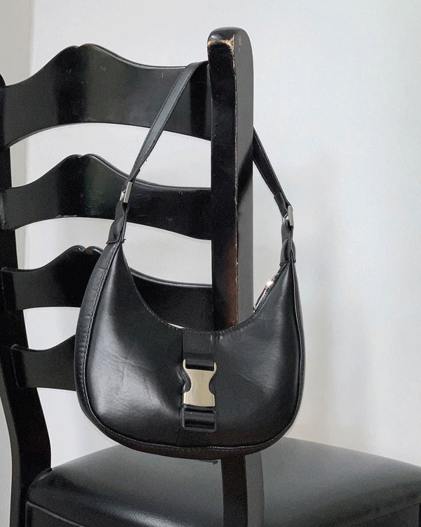 PMA buckle leather mini hobo shoulder bag