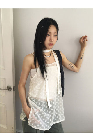 Noit see-through slit layered sleeveless Dress