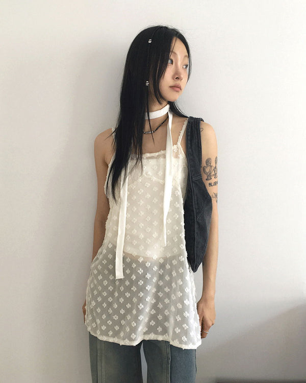 Noit see-through slit layered sleeveless Dress