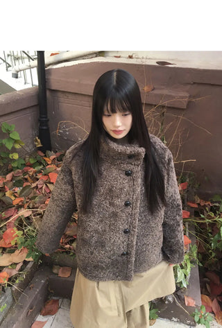 Plon Pogle Half-Neck Midi Fur Coat Jacket