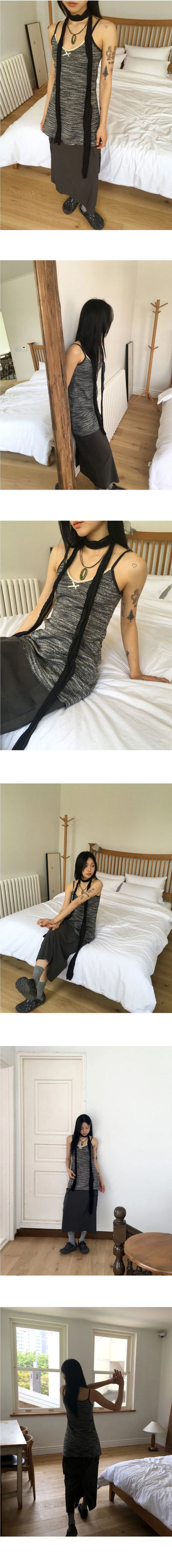 Kozuni Hippie Lace Ribbon Layered Sleeveless Mini Dress