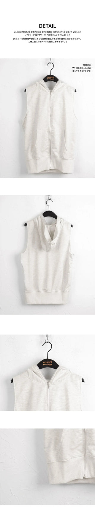 Theon Pocket Juri Sleeveless Hooded Vest Zip-up