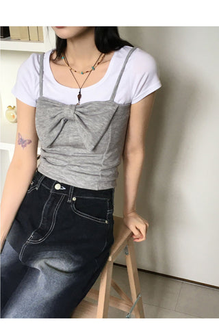 Big Volume Ribbon Split Ribbed Sleeveless