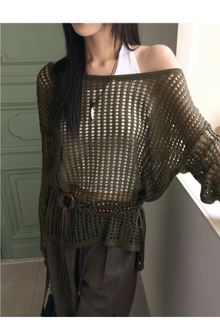 Licking Punching Net Overfit Knitwear