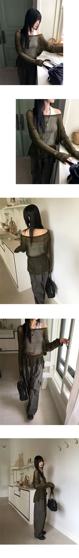 Licking Punching Net Overfit Knitwear