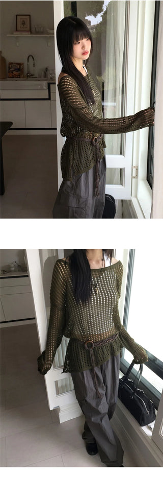 Licking Punching Net Overfit Knitwear