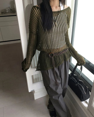 Licking Punching Net Overfit Knitwear