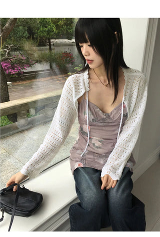 Horter Punching Strap Knitwear Bolero Cardigan