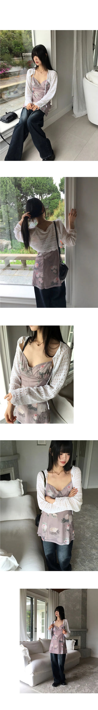 Horter Punching Strap Knitwear Bolero Cardigan