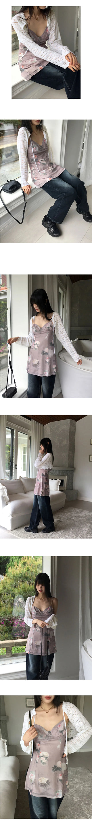 Horter Punching Strap Knitwear Bolero Cardigan