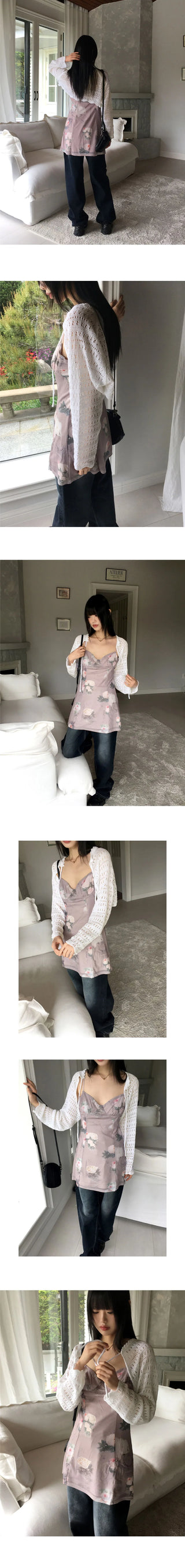 Horter Punching Strap Knitwear Bolero Cardigan