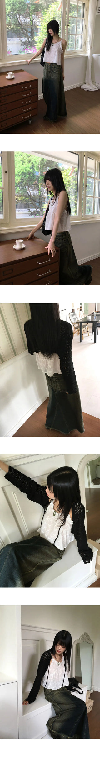 Horter Punching Strap Knitwear Bolero Cardigan