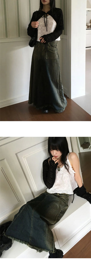 Horter Punching Strap Knitwear Bolero Cardigan