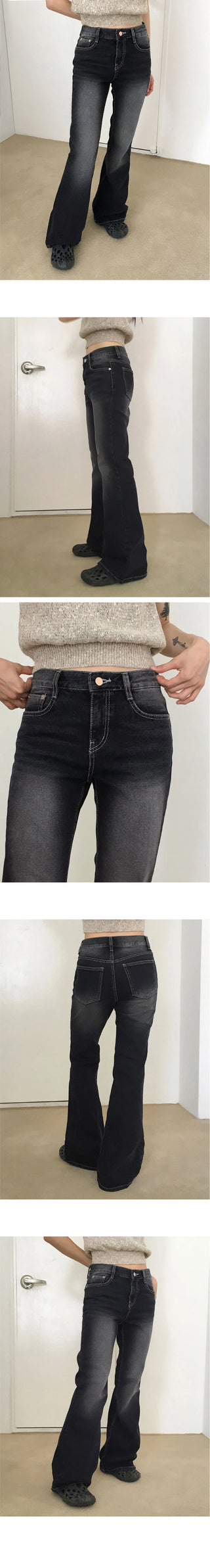 Bizzle Faded denim long Flared pants