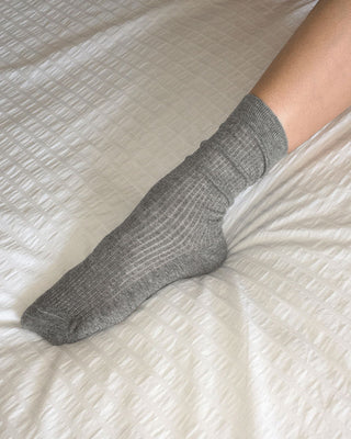 Tijou Ribbed see-through long knee socks