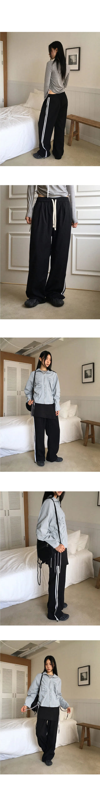 Adjustable stripe pants